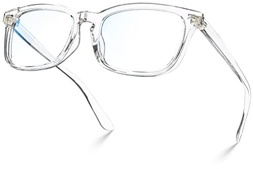 VISOONE Blaulichtblockierende Gaming-Glas, Blaulicht-Brille, quadratisch, mit Anti-Computer-Blendung, zum Lesen von Frauen und Männern, transparent, Größe L