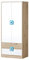 Marmex Nico N1 Zweitüriger Kleiderschrank - Hochwertige Möbelbeschläge - Kleiner Kleiderschrank - Kleiderschrank für Jugend, Kinderzimmer - Eiche Hell + Weiß + Türkis - 80x190x50cm