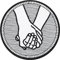 Aufnäher Hand in Hand Hochzeits Bügelbild bestickt Aufbügler Gemeinsam stark - Pärchen Geschenk Händchen halten Emblem zum annähen/aufbügeln - 75x75mm
