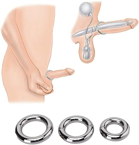 Edelstahl -Hodenglätter -Hahnring for Männer Enhancer -Keuschheitsringe mit Schraubenschlüssel und Schraube 39 mm/45 mm/50 mm, Penisringe (Size : 39mm)