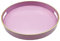 Henilosson Rundes Tablett, rosa Serviertablett mit Griffen, modernes rundes dekoratives Tablett für Couchtisch, Kunststofftablett für Make-up, Badezimmer, Dekor (Rosa + GL)