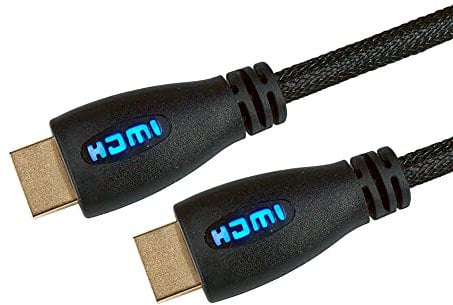 GOOD LEAD Braided Ultra HD HDMI Cable v2.0 With Blue LED Light High Speed HDTV 2160p 4K 3D 01.00M