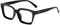 YUELUQU Rechteckige große Rahmen Brille Damen Fake brille Brillenfassungen UV400 Schutz Brille Ohne Stärke (Schwarz)