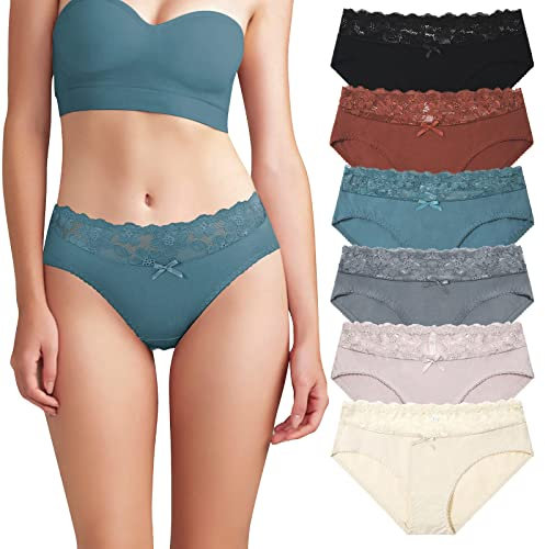 Levao Culotte Femme Coton Taille Midi Confortable Slip Coton sous-vêtements Multipack S-XL