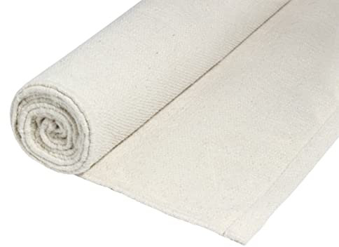 Mysore, gewebte Yogamatte aus Bio-Baumwolle, ungebleicht, ungefärbt, natürlich, waschbar und schadstofffrei, handgefertigte Matte für drinnen und draußen, 198,1 x 68,6 cm (ungebleichte Baumwolle)