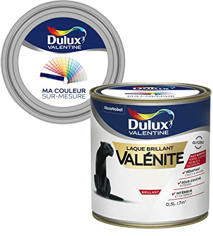 Ma Couleur Sur-mesure par Dulux Valentine – Peinture Laque Glycéro - Grande résistance pour boiseries et ferronneries - Brillant Blanc Intense 0,5 L