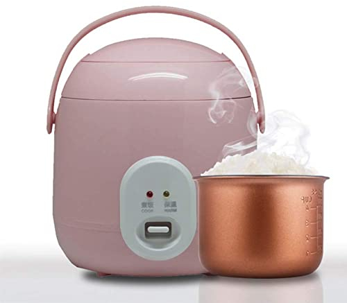 Olla Arrocera Eléctrica De 1,2 L, Mini Olla Arrocera De Aislamiento Multicooker Con Función De Mantenimiento Del Calor, Espátula Y Taza Medidora, Fiambrera De Calentamiento Rápido Para Cocina,Rosado