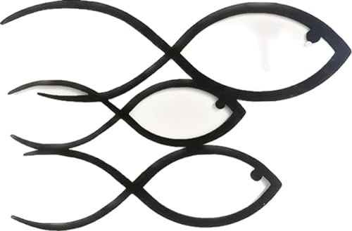 Pet-Jos Fische Wandkunst, hölzerne Fisch-Wanddekoration, schwarze Wandskulptur-Ornament, minimalistische Wandkunst, hängende Dekoration
