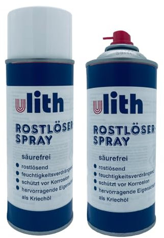 ARLI Set: Ulith Rostlöser Spray 400ml Rostentferner Rostlockerer Feuchtigkeitsverdrängend Korrosionsschutz Kriechöl Verstärkte Lösekraft Schmiermittel Kontaktspray - 1 Dose