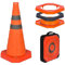 Cônes de sécurité avec Base lestée de 45cm signalisation Pliables - Cônes d'avertissement d'urgence - pour stationnement de Route et Construction (1, 45cm)