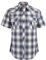 COEVALS CLUB Mens Shirts Short Sleeve Casual Push Button Plaid Suit Regular Fit Western Cowboy Pearl Snap Two Pockets Work Derss Button Up Shirts (White & Shark Gray #30 XL)