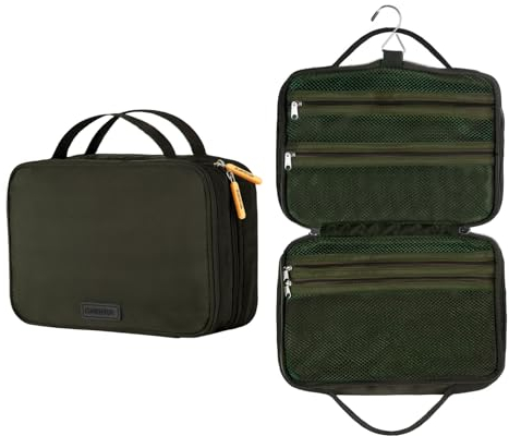 Carttiya Reise Kulturtasche Herren – Gross Kulturbeutel zum Aufhängen mit Wasserdichter Waschtasche & Kosmetiktasche, Praktischer Reise-Kulturtasche Geschenke zum Vatertag (Militärgrün)