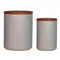 HASAYAKI Pots de conservation, lot de 2 boîtes empilables en céramique 800/1900 ml pour café, thé, sucre, farine de céréales et épices avec couvercles hermétiques en bambou, 1C1819CW_Gris