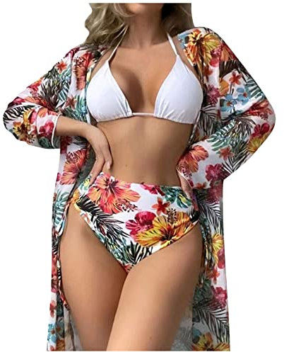 Badeanzug Damen Vintage - Damen Cover Ups Sexy Open Front Beach Bikini Badeanzug Kimono Cardigan Cover Up Long Flowy Beachwear Stoppuhr Wasserdicht Armband