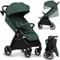 LIONELO INGRID Passeggino leggero per bambini da 6mesi a 4 anni/22kg Grandi ruote 360° in Schiuma EVA Assorbimento Pieghevole con una mano Schienale e poggiapiedi regolabili (INGRID, Verde)