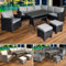 BRAST® Gartenmöbel Set Hacienda | bis zu 10 Personen viele Farben | inkl. Kissen & Abdeckung | TÜV geprüft | Outdoor Loungemöbel Sitzgruppe Essgruppe Garnitur | Schwarz/Grau