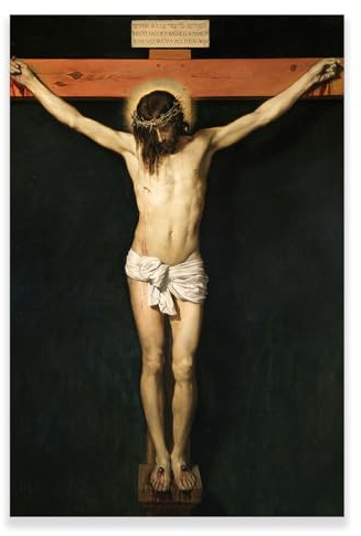 Diego Velazquez Gemälde – Christus gekreuzigtes Poster – Jesus Christus gekreuzigtes Kreuz, Malerei, Bilddrucke, christliche Wandkunst, Dekoration, ungerahmt (30 x 45 cm)