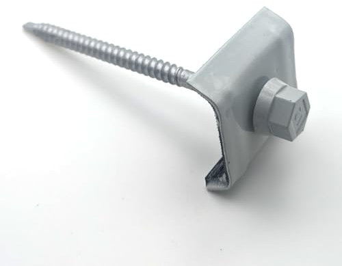 Vis pour bac acier et cavalier 6,3x100 mm RAL 7035 gris clair kit pour sommet de nervure par 20