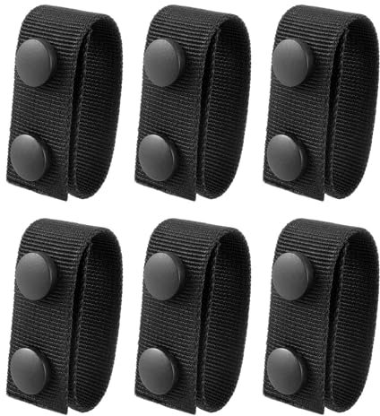 WY LIGHTING LEVEL 6 Stück Duty-Gürtelhalter für Polizei, Sicherheits-Gürtelhalter mit doppelten Druckknöpfen, Stay-Halter, Ausrüstungszubehör, Befestigung, Sicherheits-Gürtel, Polizeigürtel