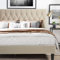4ft6 Double Bed Frame, Upholstered Platform Bed with Adjustable Tufted Headboard, Noise-Free Chesterfield Design, Velvet Fabric, Sturdy Wood Slats Support and Under-Bed Storage, Beige Double Bed