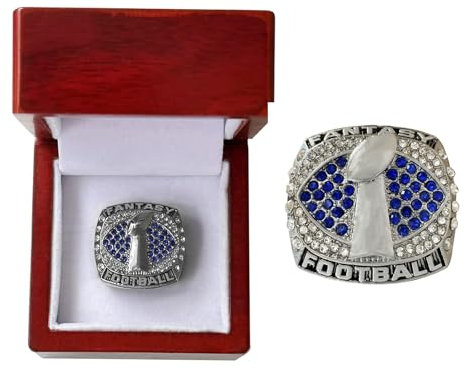 HYKJSHED 2022 Fantasy Football Ring Meisterschaftsring Meisterschaftstrophäe Geschenkbox Ring Displaybox(13)