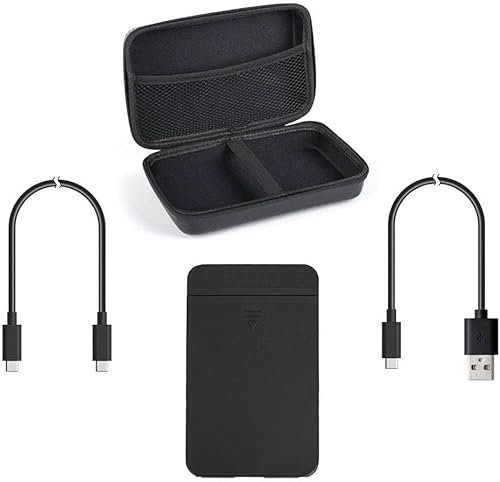 ezekers Disque dur externe portable 500 Go avec sac – USB C & USB 3.0 pour PC, Mac, Playstation, Android avec USB C et iPhone 15/16, TV, Xbox et Wii U – Double connecteur – Ultra rapide (500 Go)
