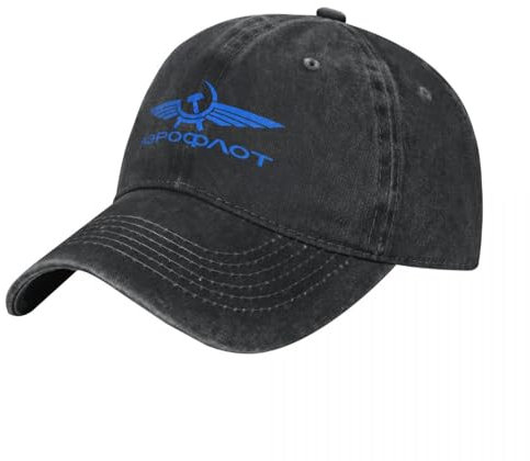 HEBUOUI Baseballmütze Unisex atmungsaktiv Aeroflot RussianAirlines Lustige Baseballmütze Baumwolle Hüte Verstellbarer Hut Mode Casual Kappe LKW Fahrer Hut Outdoor Geschenk