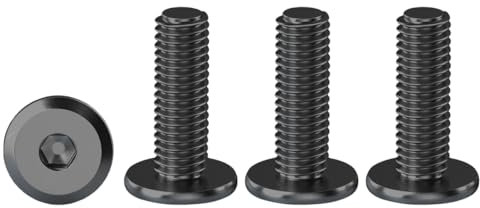 Drenky Viti a Testa Piatta con Esagono Incassato, 20 Pezzi Viti a Testa Semicircolare Nero In Acciaio Inox A2 V2A M4 X 16 mm Viti Di Connessione Per Mobili, Viti a Macchina Filettatura Completa