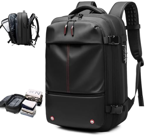 Ukisisi Airbag Rucksack Vakuum，airbag Rucksack，vacpack，Waterproof Vacuum Backpack,Rucksack Mit Vakuumsystem，Vakuum Koffer，Travel Vacuum Backpack,Eingebautes Vakuumsystem, Erweiterbar (Schwarz)