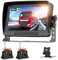 1080P Solare Telecamera Posteriore Senza Fili 2 Telecamere Magnetica 10000mAh con Monitor 7 Pollici, Kit Telecamera per Retromarcia Auto Wireless 2 Impermeabilità Visione Notturna DVR Camion Camper