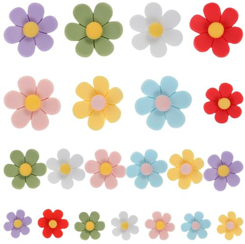 Gjinxi 21-teilige Kühlschrankmagnete Süße Blumen Kühlschrankmagnete Spindmagnete Dekorationen Für Mädchen Bunte Whiteboard Magnete Für Den Kühlschrank Dekorative Magnete Für Spind Küche Büro 7S 7M 7L