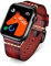 BINLUN Lederarmband Kompatibel mit Apple Watch 49 46 45 44 42 41 40 38mm Lederband Kompatibel mit iWatch Series 10 9 8 7 6 5 4 3 2 1 Ultra Ultra2 SE SE2 （Rot/Schwarze Schnalle）