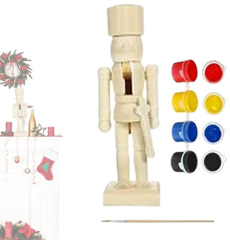 Statuette decorative per la casa | Schiaccianoci divertente incompiuto verniciabile – Decorazione estetica unica per la casa decorazione per tavoli librerie