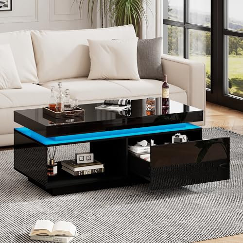 Mesa de Centro Elevable y Extensible, Tablero que se abre en 2 Mesas, Gran Capacidad, Muebles Modernos Sala de Estar, Mesa Comedor de Oficina, Mesa Ocio,Para Espacios Pequeños,Blanco+Madera Original