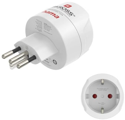 Hama 00223484 Reiseadapter Reiseadapter Typ J, L, N, 3-polig, für die Schweiz, Italien und Brasilien
