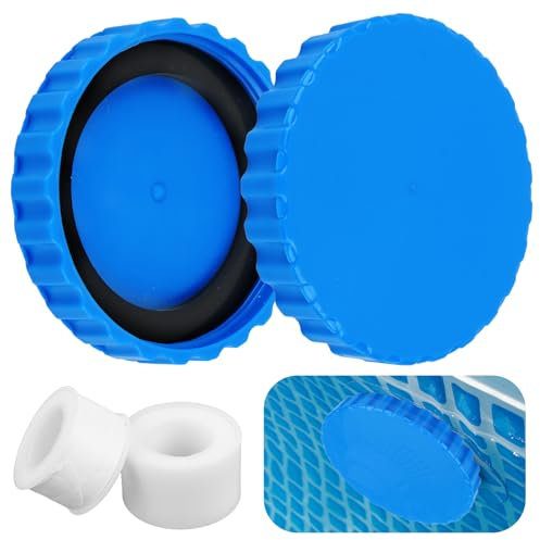 Winterverschluss Set, 2 Stück Winterstopfen Pool mit Passenden Dichtungen, Winterstopfen Pool Stopfen Kompatibel mit INTEX Pools, Pool Verschlussstopfen Kompatibel mit BESTWAY Pool