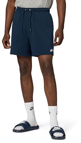 Nike Men's Club French Terry Flow Shorts, Obsidian/Obsidian/White, Large