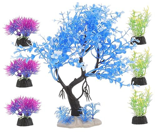 VERDANVERSE 7pièces Décoration pour Aquarium Plantes Aquatiques Artificielles Accessoires De pour Aquarium Décoration Réaliste pour Réservoirs Eau