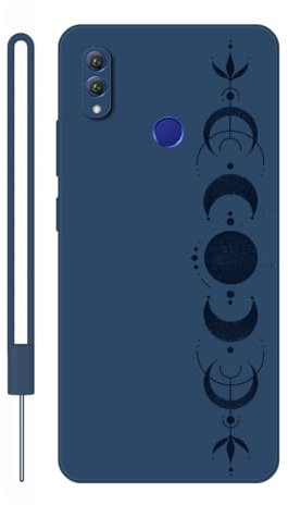 Sunrive Funda Compatible con Huawei P40 Lite 5G,Slim Fit Gel Mate Carcasa Case Bumper de Impactos Espalda Cover (Azul)+1 X Correa