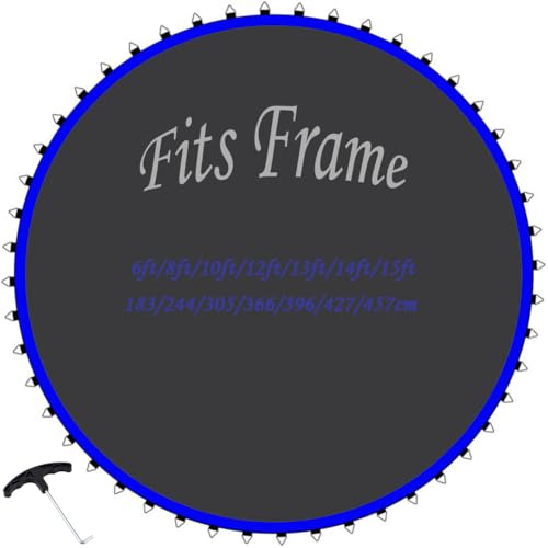 Rngwxoe Trampolin Sprungtuch Sprungmatte Passt ø 183/244/305/366/396/427/457 cm Rahmen, Langlebige Bounce Pad 8 Reihen des Nähtens, Mit Federspanner