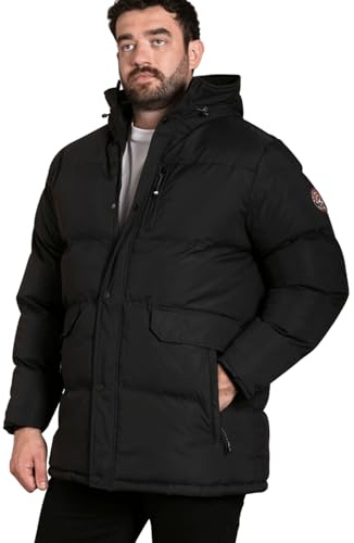 Duke Mens Wolverhampton Hooded Quilted Padded Jacket - Black