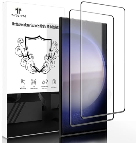 Schutzfolie für Panzerglas für Samsung Galaxy S23 Ultra, [Hochpräzise Fingerabdruckerkennung] 0.33mm 9H Härte Anti-Kratzer 2 Stück Displayschutz Folie für Samsung Galaxy S23 Ultra