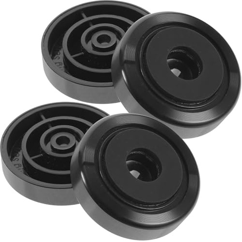LALADEFIEE 4 Stück Lautsprecher Vibrationsdämpfer aus Aluminiumlegierung und Gummi Schwarz Vibrationen und Resonanz Geeignet für Subwoofer und HiFi Geräte