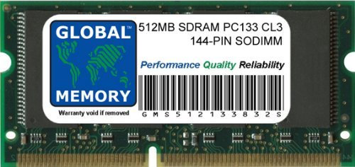 512MB PC133 133MHz 144-PIN SDRAM SODIMM Memoria RAM para Ordenador PORTÁTILES/NOTEBOOKS
