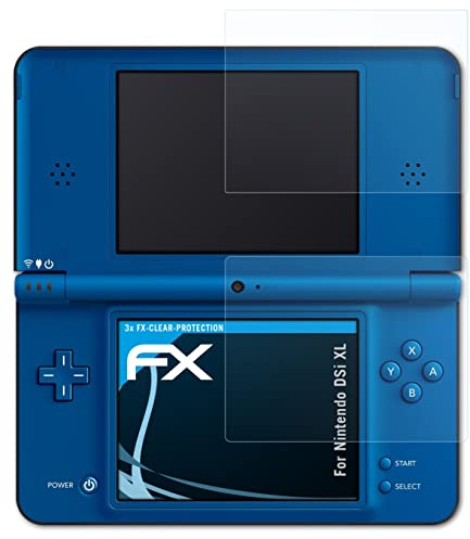 atFoliX Schutzfolie kompatibel mit Nintendo DSi XL Folie, ultraklare FX Displayschutzfolie (3er Set)