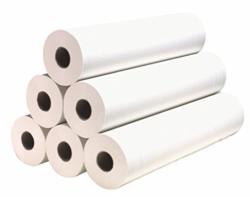 Draps d'examen plastifiés Blanc - 50x38cm - 6 rlx