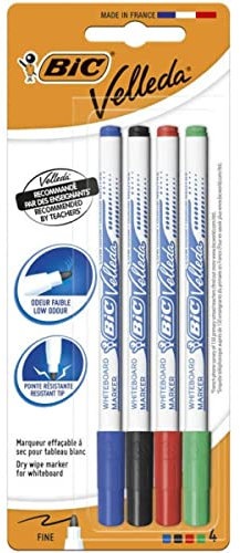 Velleda 1721 radierbare Marker, BIC, feine Rundspitze, 4 Farben