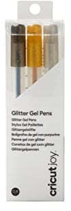 Cricut Joy™ Glitzer-Gelstifte 0,8, schwarz/gold/silber (3 Stück)