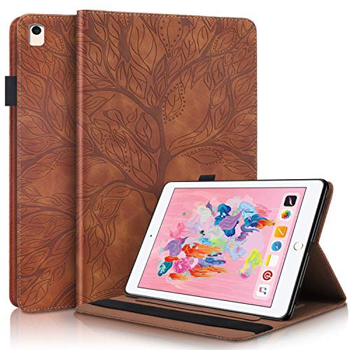 CaseFun Cover per iPad 9.7 2018/2017, iPad Air 2, iPad Air Custodia di protezione Multi Angoli Custodia a portafoglio Cover con funzione di standby/sveglia auto per iPad 6ª/5a generazione