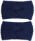 2PCS Women Ear Warmer Headband Autumn Winter Warm Knitted Hairband Twisted Headbands Elastic Crochet Hair Wrap (Navy Blue)
